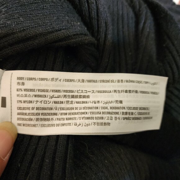 Abercrombie & Fitch O-Ring Midi Sweater Dress Rib Knit V Neck Long Slv Women S - Picture 12 of 13